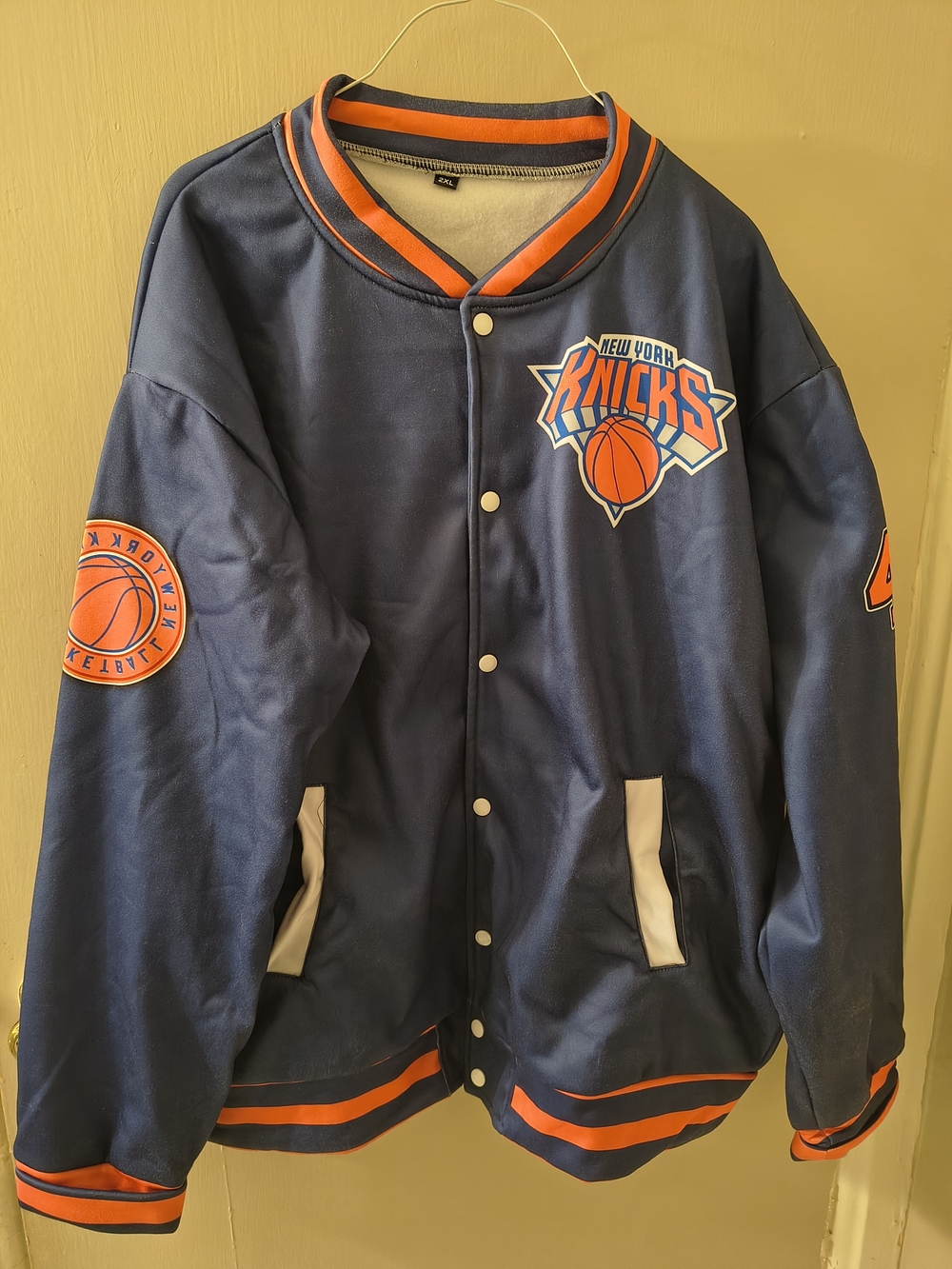 New York Knicks Navy & Orange Satin Jacket